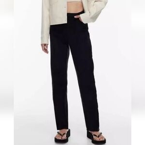 Aritzia Wilfred Free the Melina Black Hi-Rise slim fit twill Pants